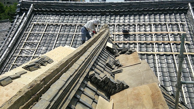神社仏閣の瓦屋根工事施工例